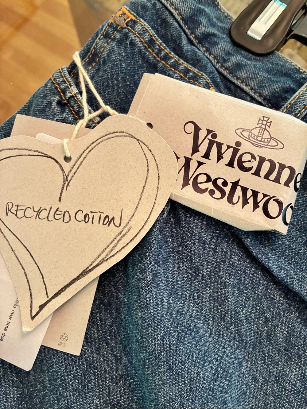 Vivienne Westwood Blue Denim Mini Skirt with Orb Embroidery - Picture 12 of 12